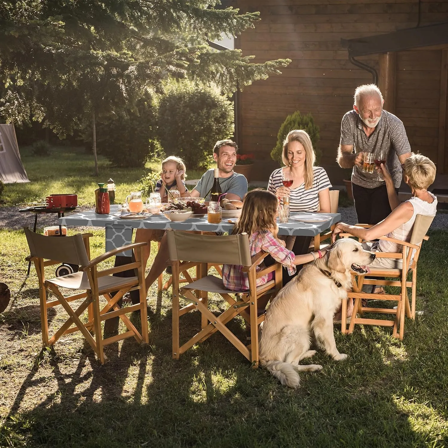 6 Foot Picnic Table Cover with Bench Covers Fitted Dinner Tablecloth Waterproof 72×30Inch Family Picnic Themed Party Decorations Accessories Essentials for Outdoor Entertaining Grey Lattice