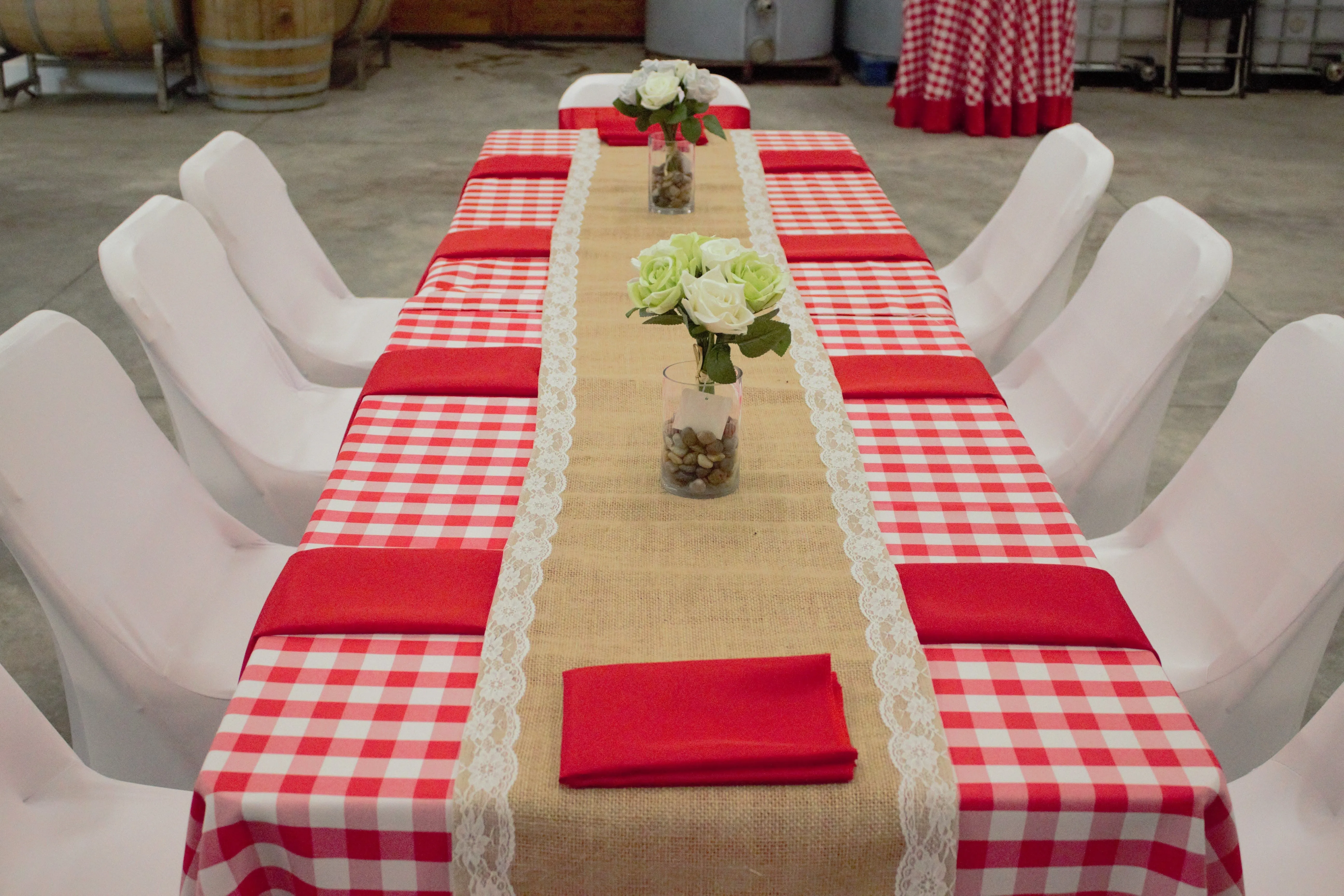 60 X 126 in. Rectangular Tablecloth Checkered (4 Colors)