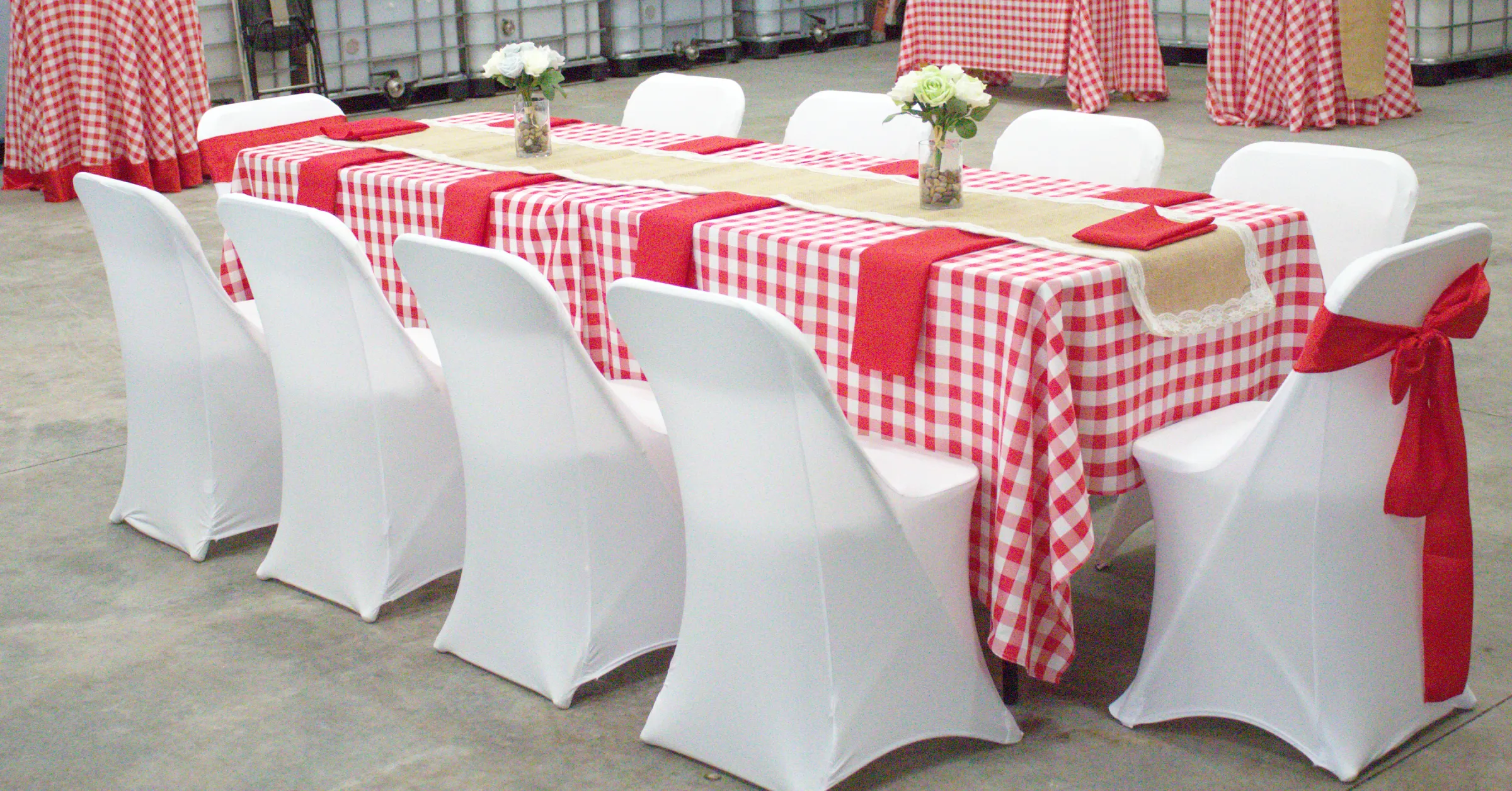 60 X 126 in. Rectangular Tablecloth Checkered (4 Colors)