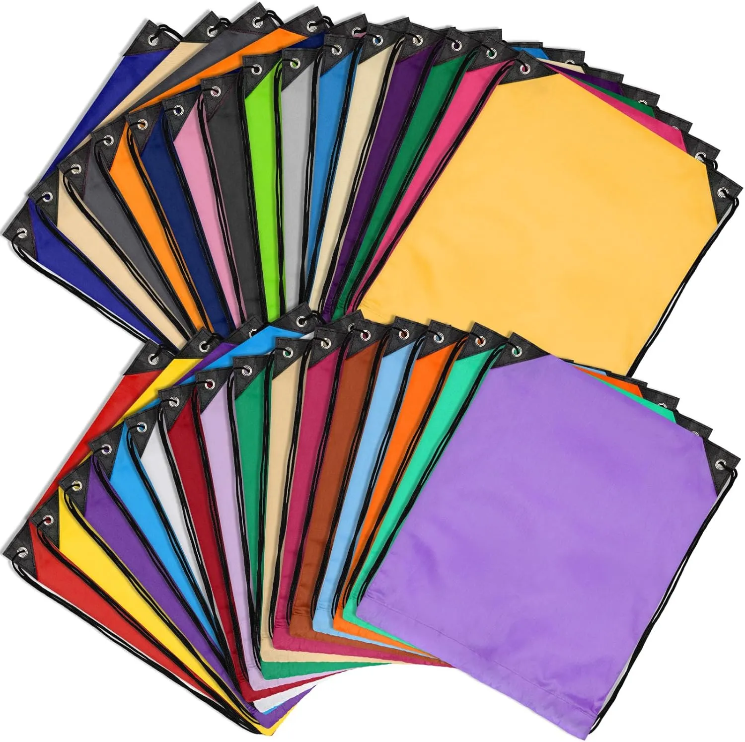 64 PCS Drawstring Bags Bulk Drawstring Backpack Draw String Bag Cinch Sack for Gym Traveling Yoga Outdoor Sports (16 Colors)