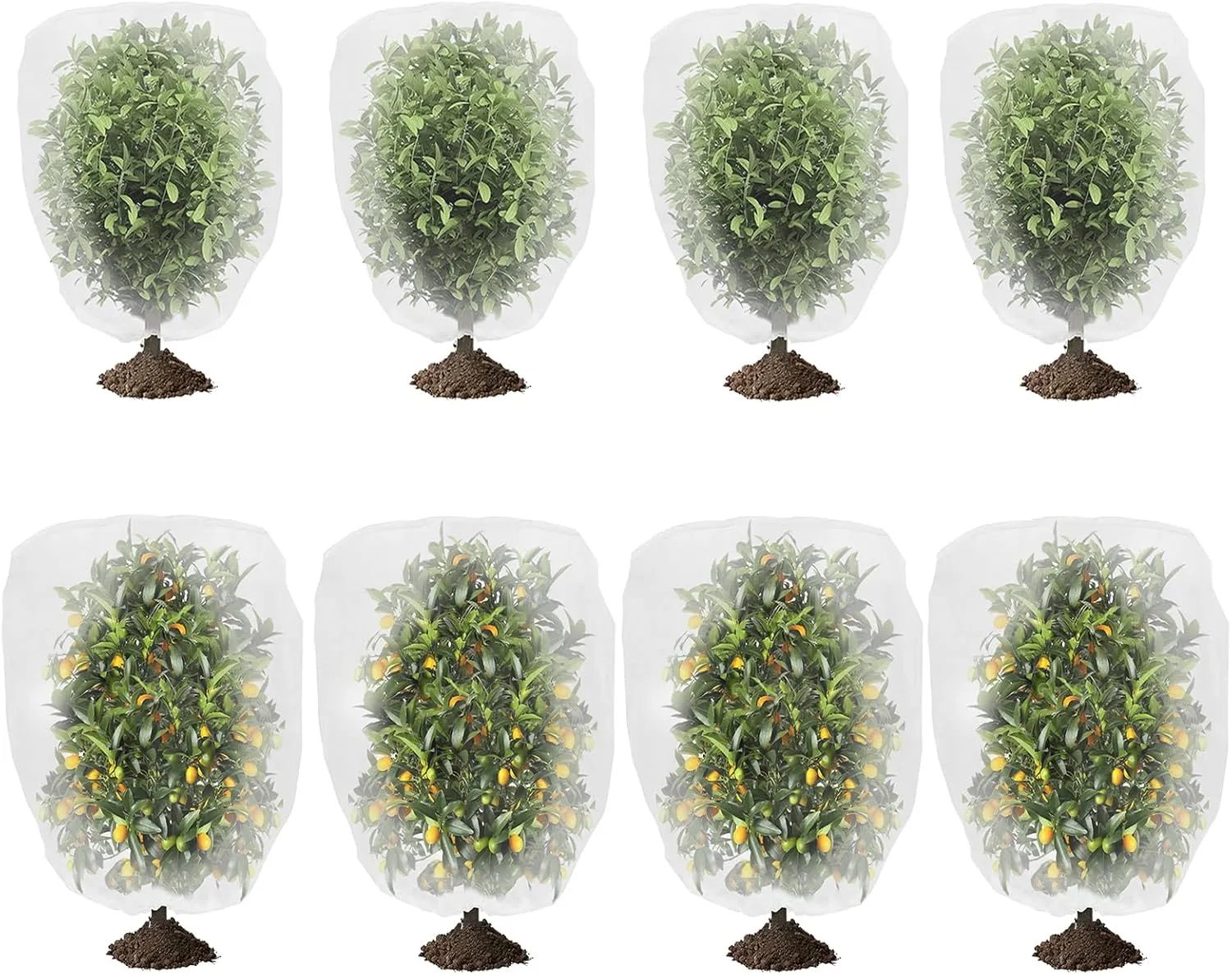 8 Pack Insect Bird Barrier Netting Bags for Garden, 2 Size Garden Plant Netting Cover with Drawstring, Fruit Tree Netting Protection Bags for Blueberry Tomato Vegetable Fruit