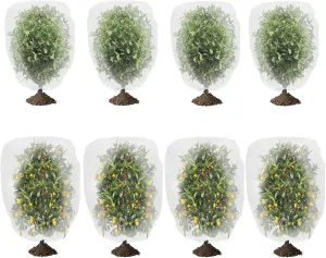 8 Pack Insect Bird Barrier Netting Bags for Garden, 2 Size Garden Plant Netting Cover with Drawstring, Fruit Tree Netting Protection Bags for Blueberry Tomato Vegetable Fruit