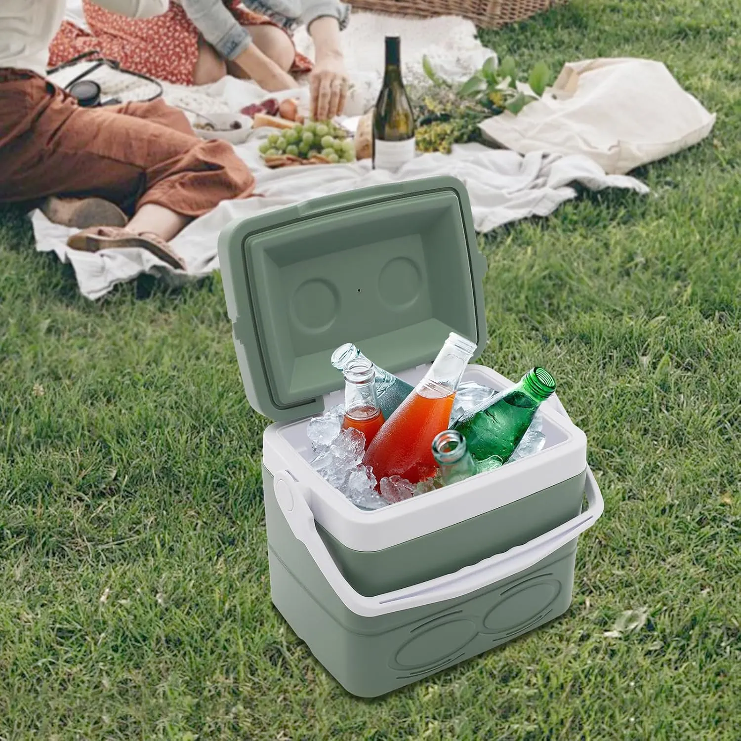 8.5 Liter Small Camping Cooler, Portable Insulated Cooler with Handle, Hard Ice Retention Cooling for Outdoor Activities, Travel, Picnic