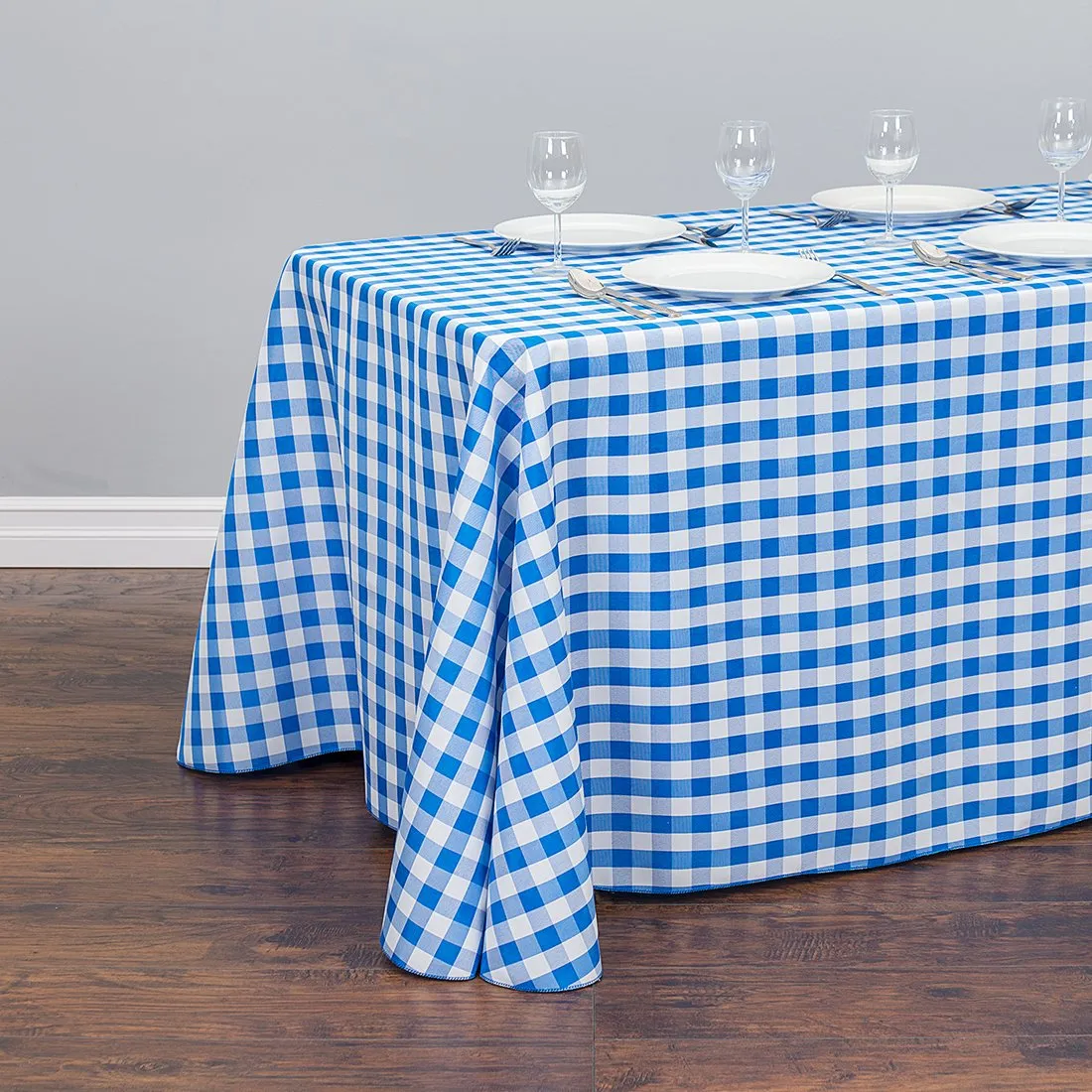 90 X 132 in. Rectangular Polyester Tablecloth Checkered (4 Colors)