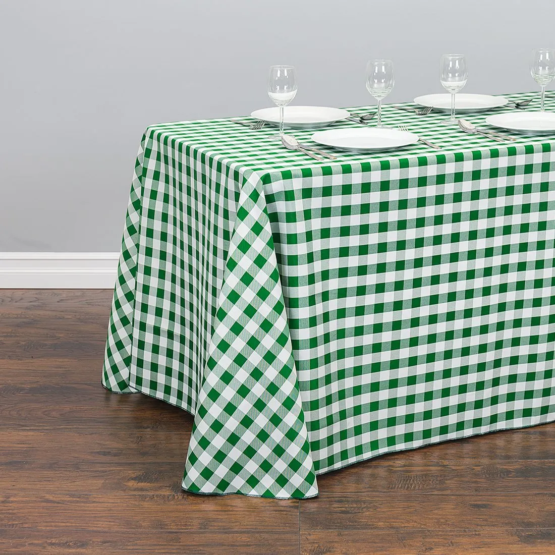 90 X 132 in. Rectangular Polyester Tablecloth Checkered (4 Colors)