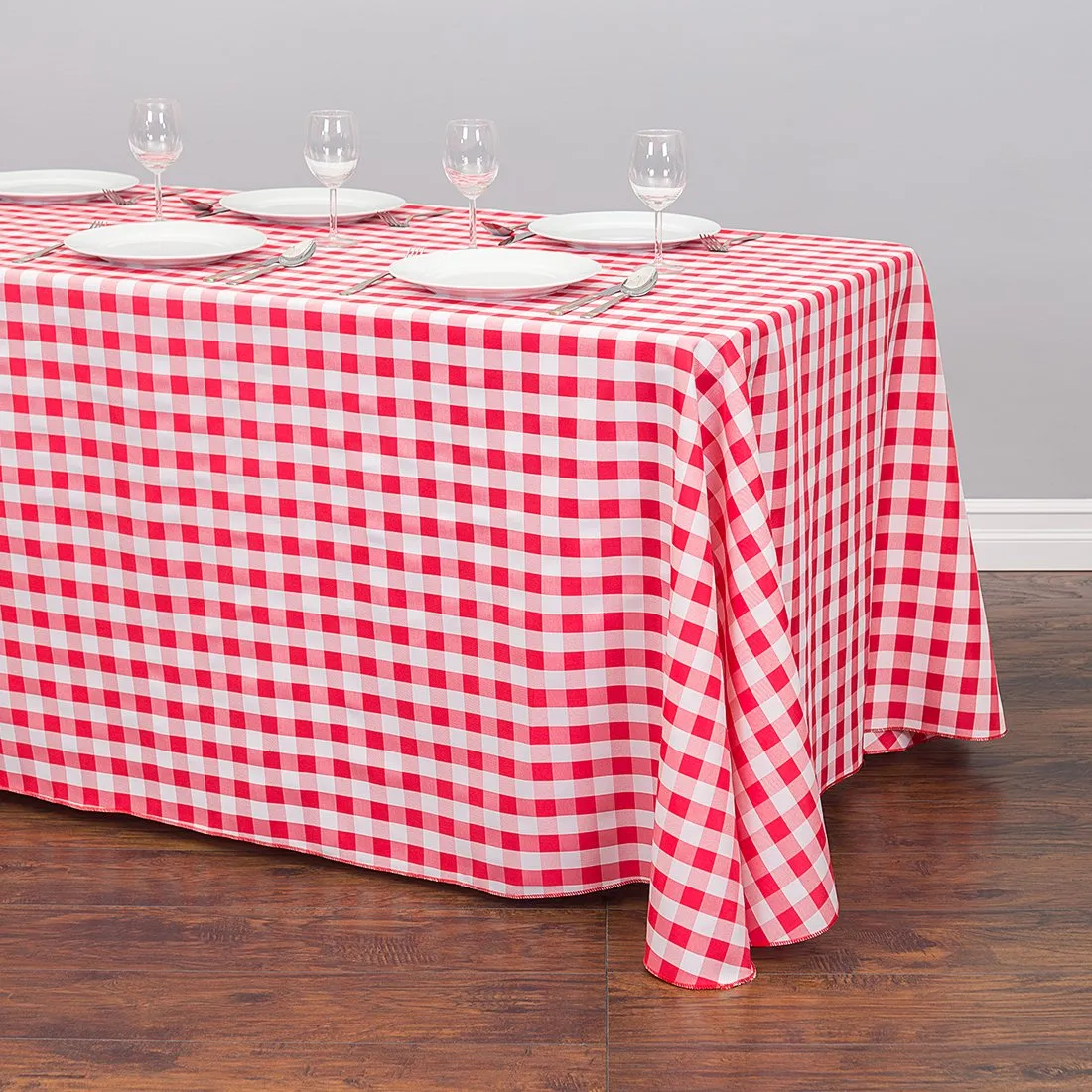90 X 156 in. Rectangular Polyester Tablecloth Checkered