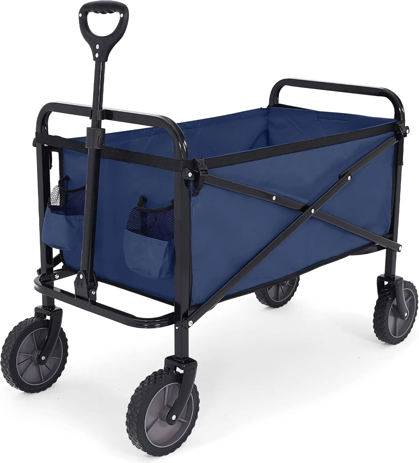 ABCCANOPY Folding Collapsible Utility Wagon Cart Outdoor Garden Shopping Camping Cart, Navy Blue