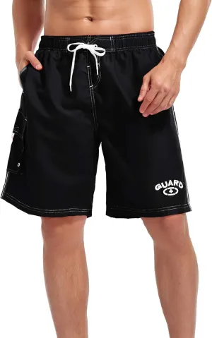 Adoretex Men's Guard Board Shorts Swim Trunks with Mesh Liner, Designed for Guard Uniform Swimwear