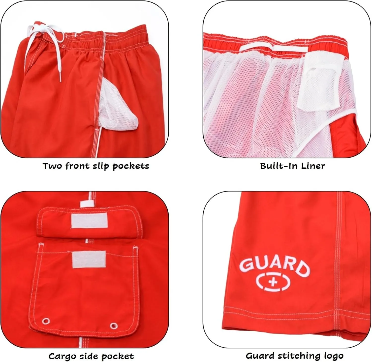 Adoretex Men's Guard Board Shorts Swim Trunks with Mesh Liner, Designed for Guard Uniform Swimwear