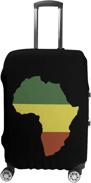 Africa Map Flag Fashion Luggage Cover Protector Washable Elastic Suitcase Cover Anti-Scratch Unisex Travel