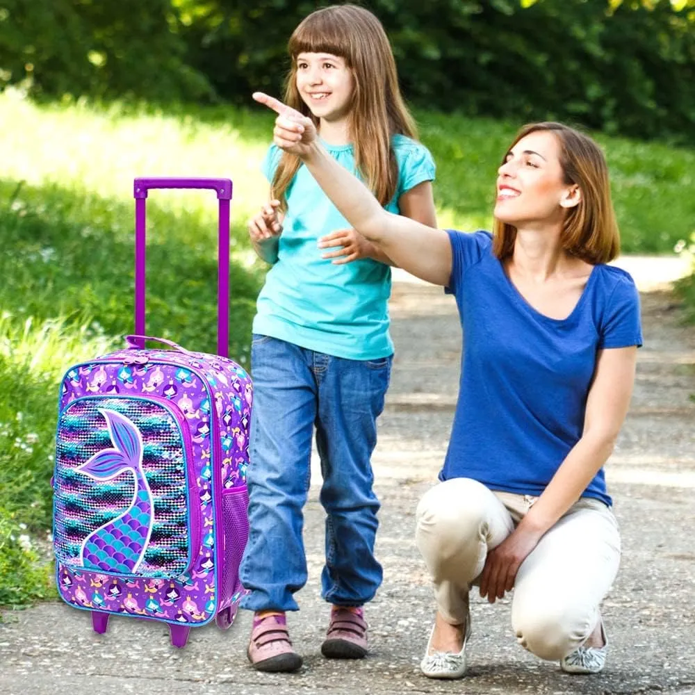 AGSDON Kids Luggage for Boys Girls, Cute Rolling Wheels Suitcase for Children Toddler