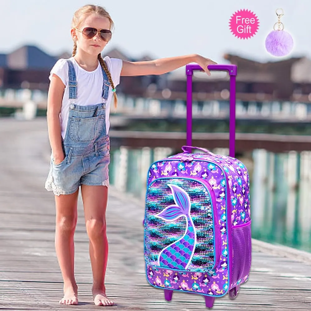 AGSDON Kids Luggage for Boys Girls, Cute Rolling Wheels Suitcase for Children Toddler