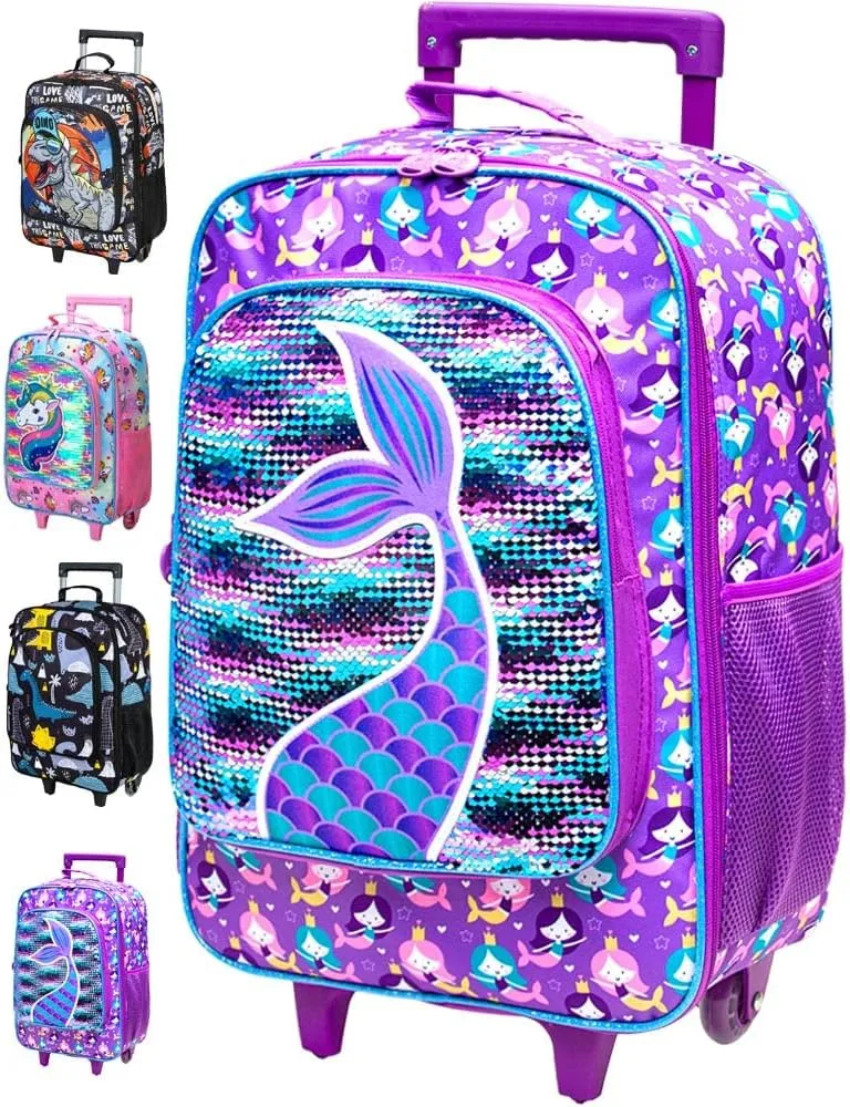 AGSDON Kids Luggage for Boys Girls, Cute Rolling Wheels Suitcase for Children Toddler