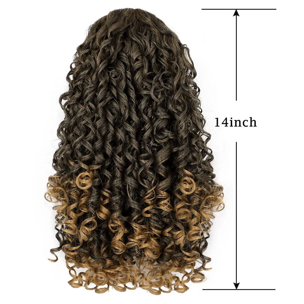 AISI BEAUTY Curly Ponytail Extension Drawstring Ponytail for Black Women 14 Inch Short Synthetic Hairpieces with 2 Clips on (Mix Light Brown)