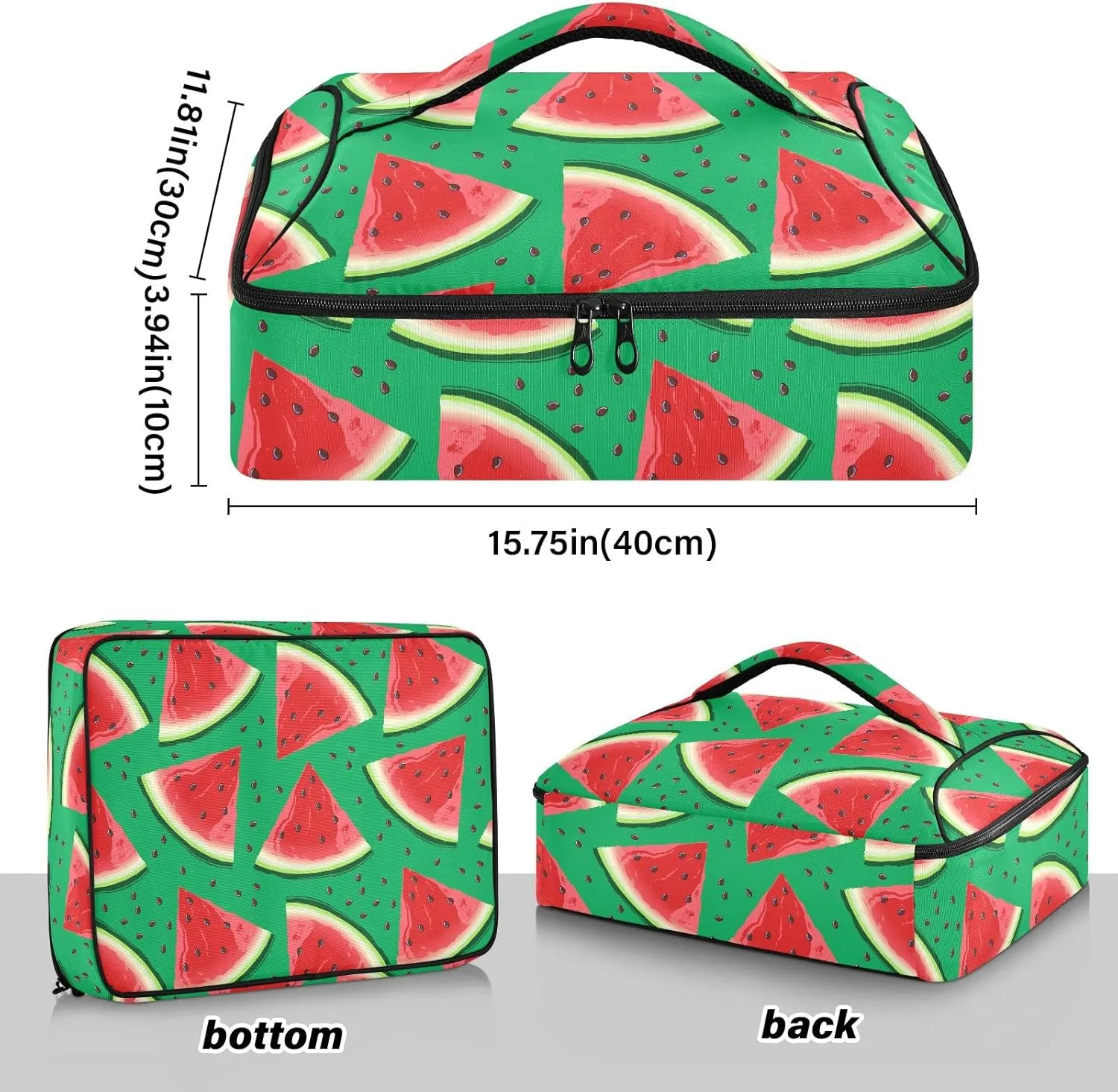ALAZA Casserole Cookware, Red Watermelon Slices with Seeds Casserole Dish Carrier Bag Travel Bag for Potluck Parties,Picnic,Beach