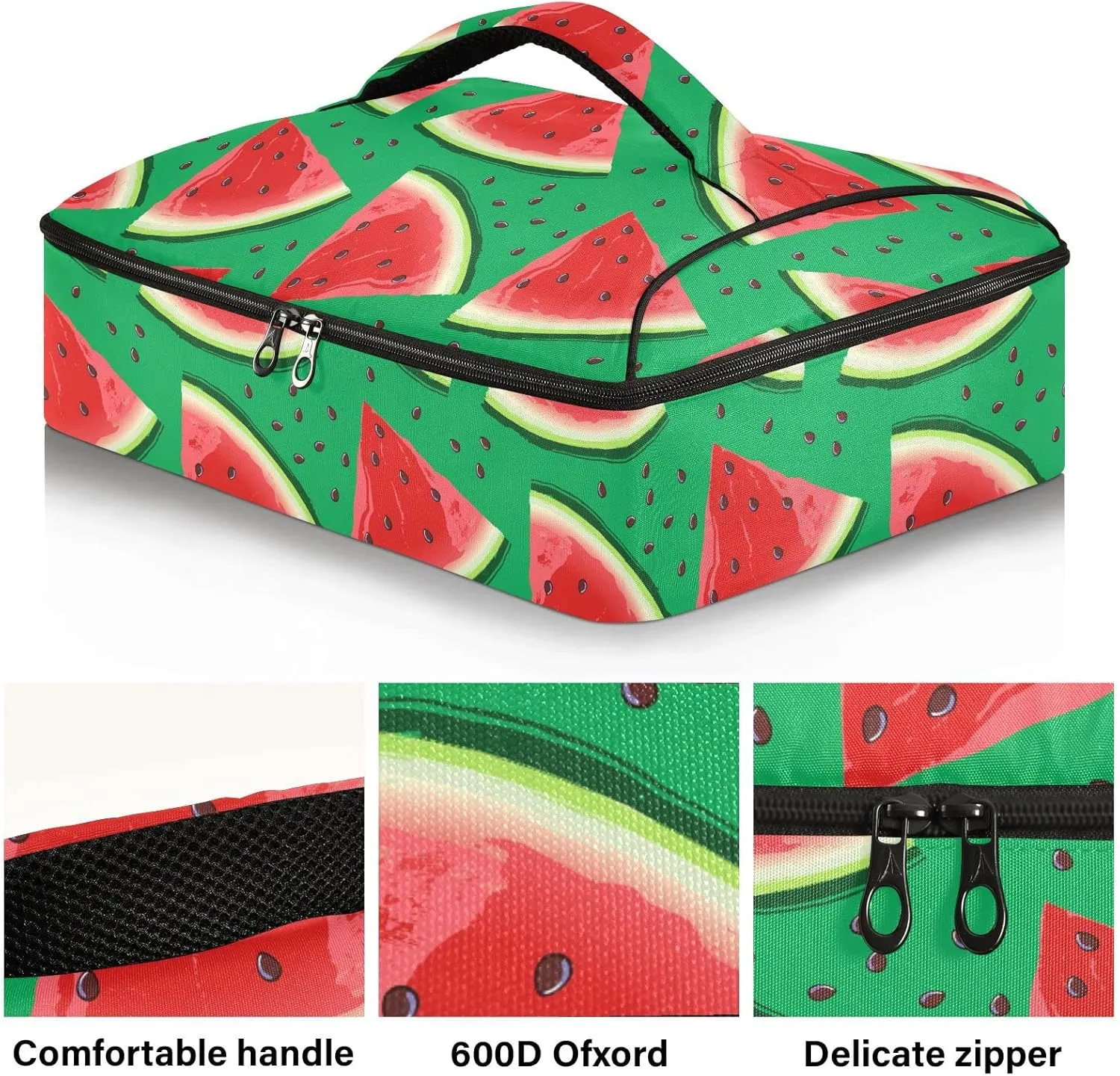 ALAZA Casserole Cookware, Red Watermelon Slices with Seeds Casserole Dish Carrier Bag Travel Bag for Potluck Parties,Picnic,Beach