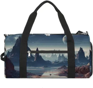 Alien Planet Gym Bag Travel Duffel Bags for Men Women Large Weekender Bags Carry On Overnight Duffle Bag with Shoe Compartment for Workout