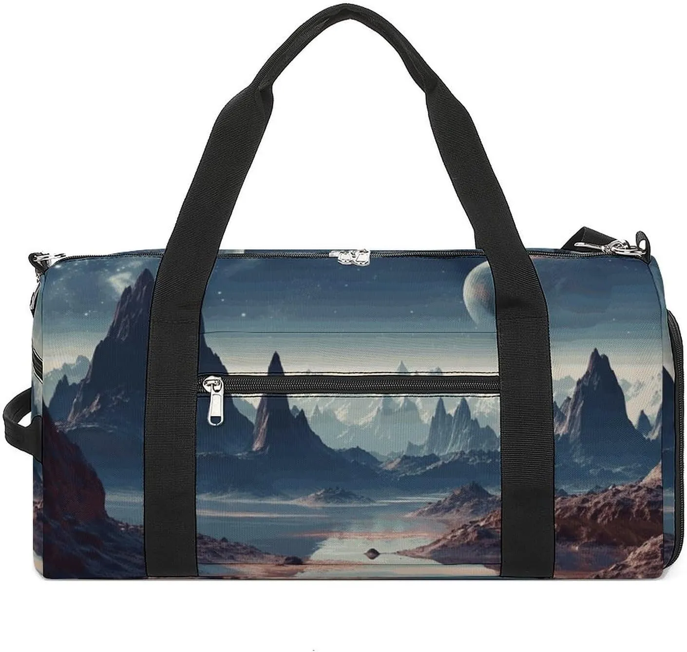 Alien Planet Gym Bag Travel Duffel Bags for Men Women Large Weekender Bags Carry On Overnight Duffle Bag with Shoe Compartment for Workout