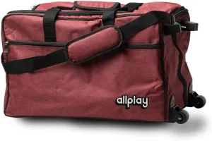 Allplay Rolling Board Game Bag - Fits 7 Standard Boxes - Suitcase/Backpack/Shoulder Strap/Carry Handle - Padded For Protection - Duffle Bag For Travel Or Game Night - Pocket For DND Accessories