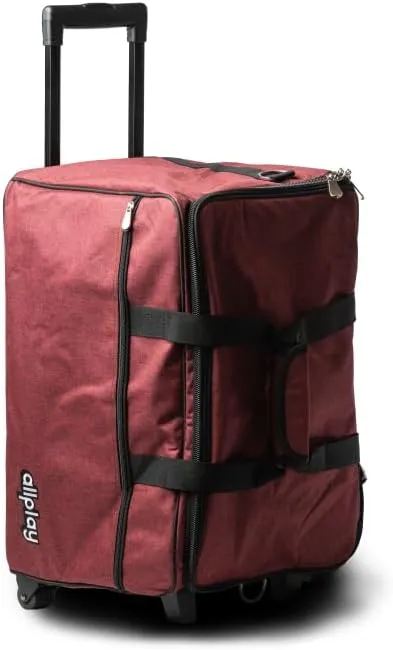 Allplay Rolling Board Game Bag - Fits 7 Standard Boxes - Suitcase/Backpack/Shoulder Strap/Carry Handle - Padded For Protection - Duffle Bag For Travel Or Game Night - Pocket For DND Accessories