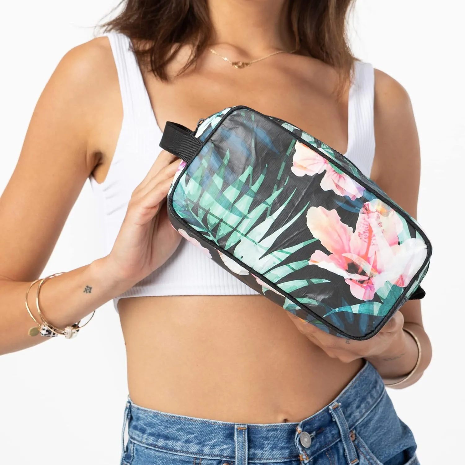 ALOHA Collection Dopp Kitt, Lightweight, Packable, & Splash-Proof - Durable, Washable, & Reusable Toiletry Bag with Zipper for Travel, Beach & Makeup, Easy to Clean & Sustainable Material (9" x 5")