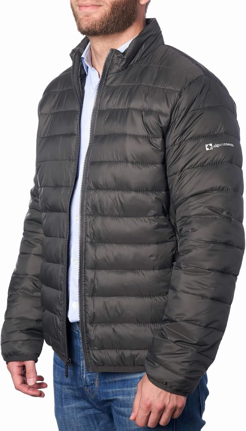 Alpine Swiss Niko Mens Down Alternative Jacket Puffer Coat Packable Warm Insulation & Lightweight