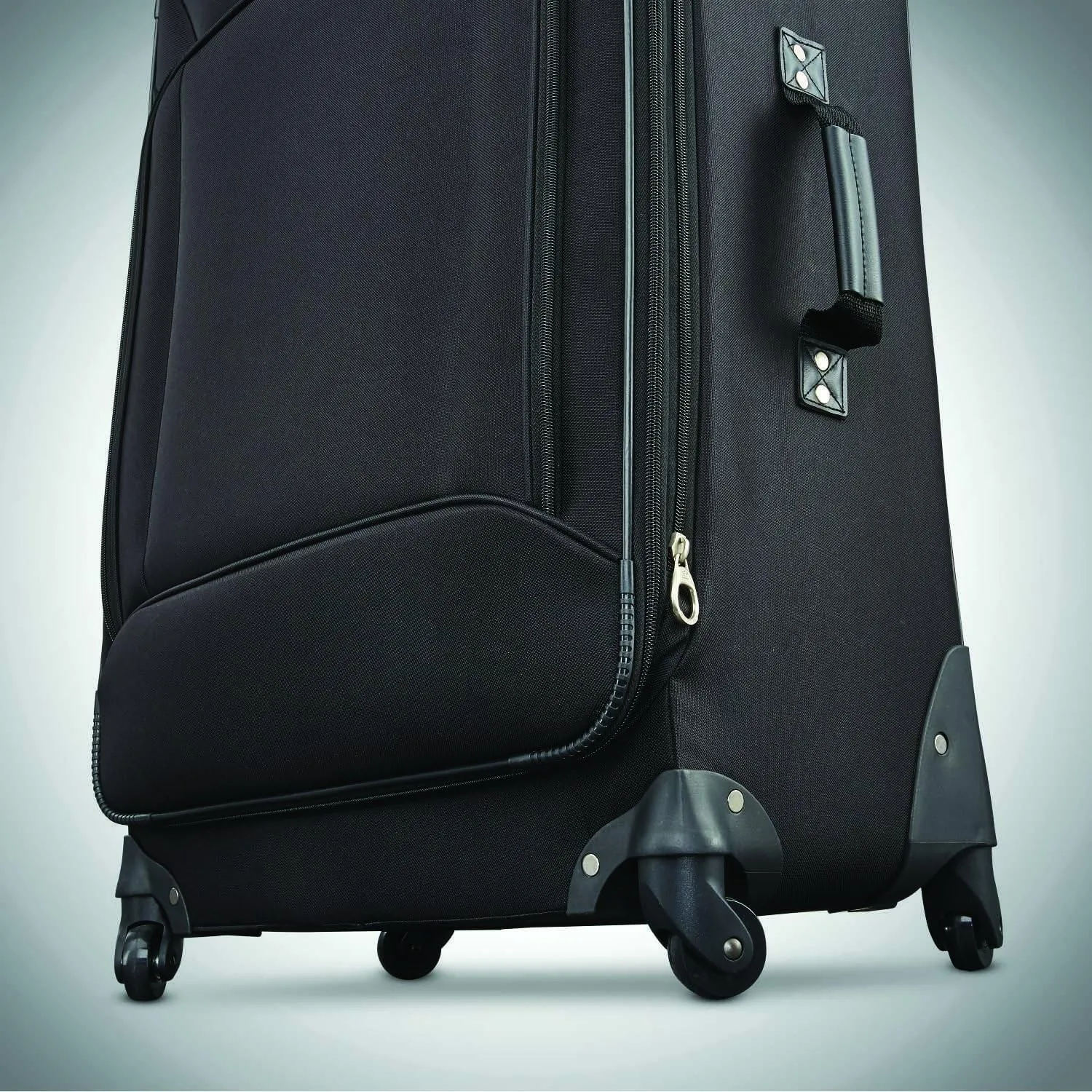 American Tourister Fieldbrook XLT Softside Upright Luggage, Black, 3-Piece Set (BB/21/25)
