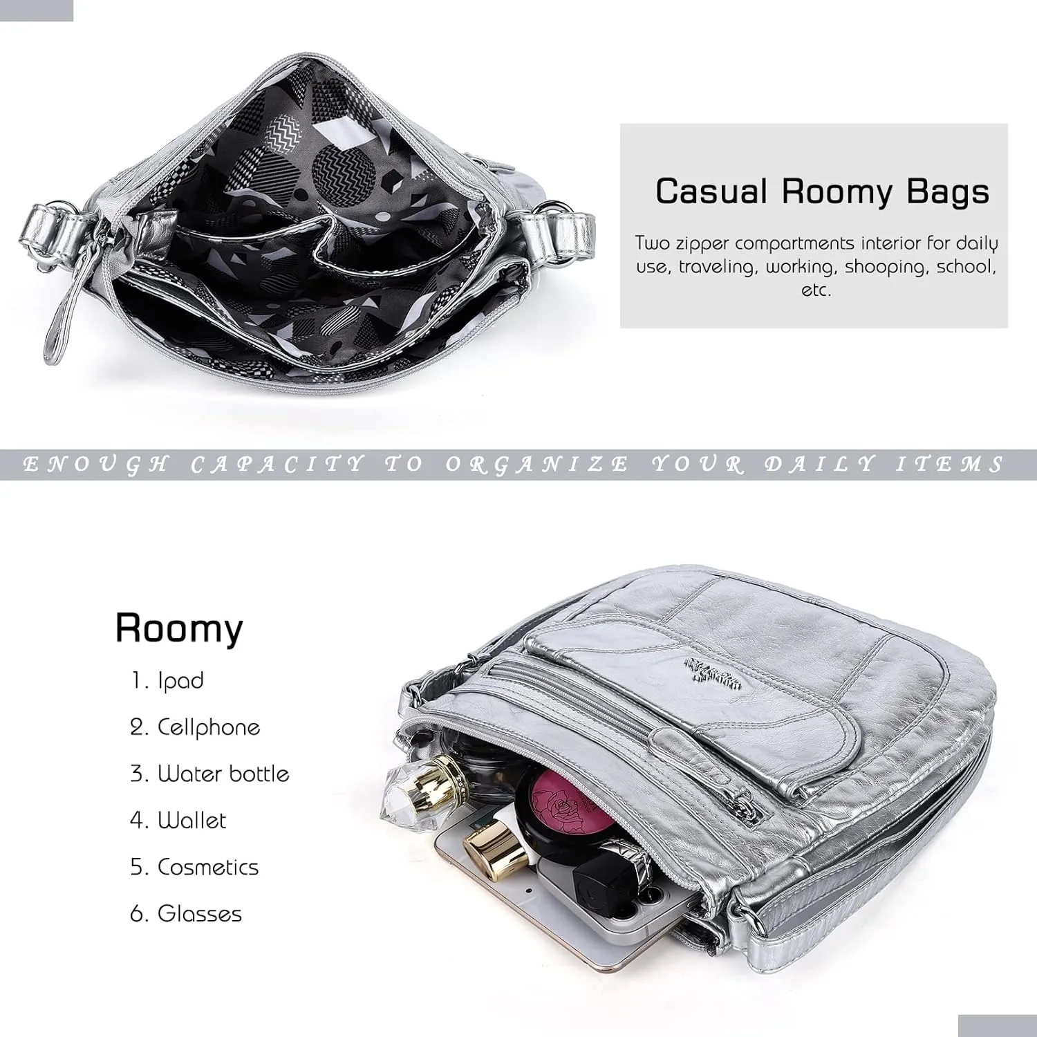 Angel Kiss Crossbody Bags for Women PU Leather Shoulder Handbag Ladies Purses and Handbag with adjustable Strap