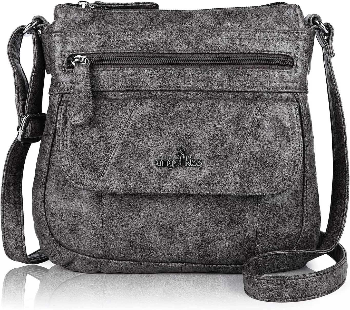 Angel Kiss Crossbody Bags for Women PU Leather Shoulder Handbag Ladies Purses and Handbag with adjustable Strap