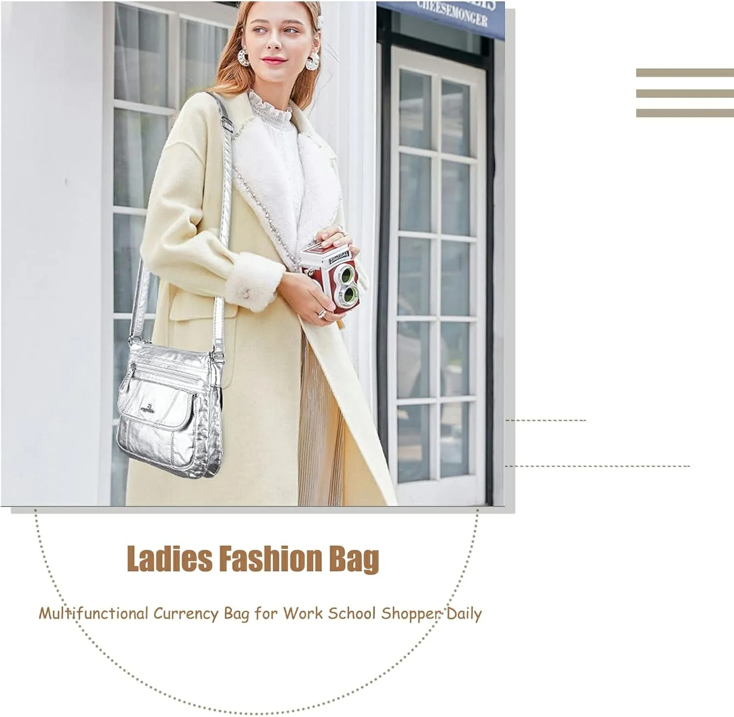 Angel Kiss Crossbody Bags for Women PU Leather Shoulder Handbag Ladies Purses and Handbag with adjustable Strap