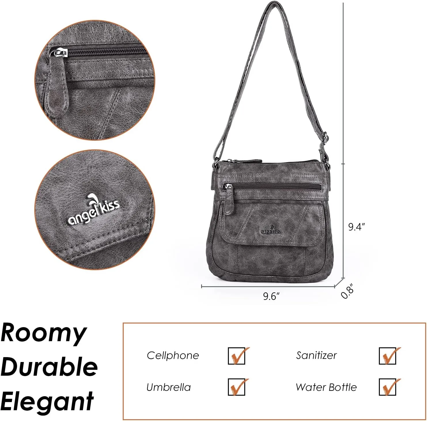 Angel Kiss Crossbody Bags for Women PU Leather Shoulder Handbag Ladies Purses and Handbag with adjustable Strap