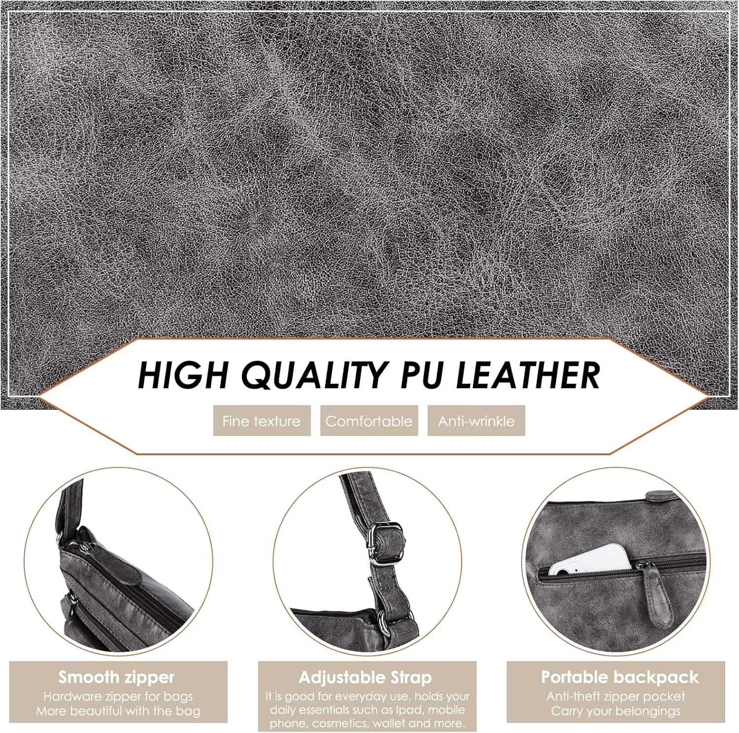 Angel Kiss Crossbody Bags for Women PU Leather Shoulder Handbag Ladies Purses and Handbag with adjustable Strap