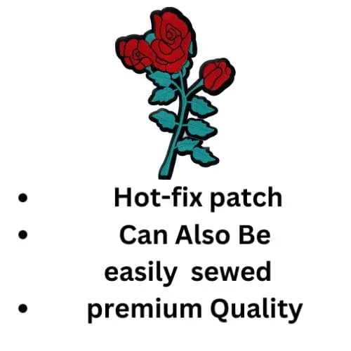Ani Accessories Crimson Trio Hot-Fix Patch for Women's Fashion