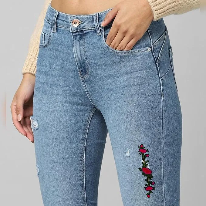 Ani Accessories Embroidery Red Lily Flower Patch for Women's Clothing