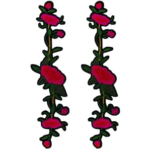 Ani Accessories Embroidery Red Lily Flower Patch for Women's Clothing