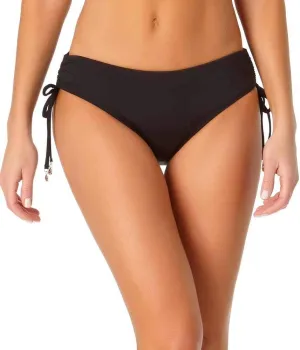 Anne Cole Women's Live in Color Black Side Tie Bottom, Black, Large
