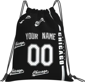 ANTKING Chicago Drawstring Bags Backpack Custom any Name and Number for Men Women Boy Gifts