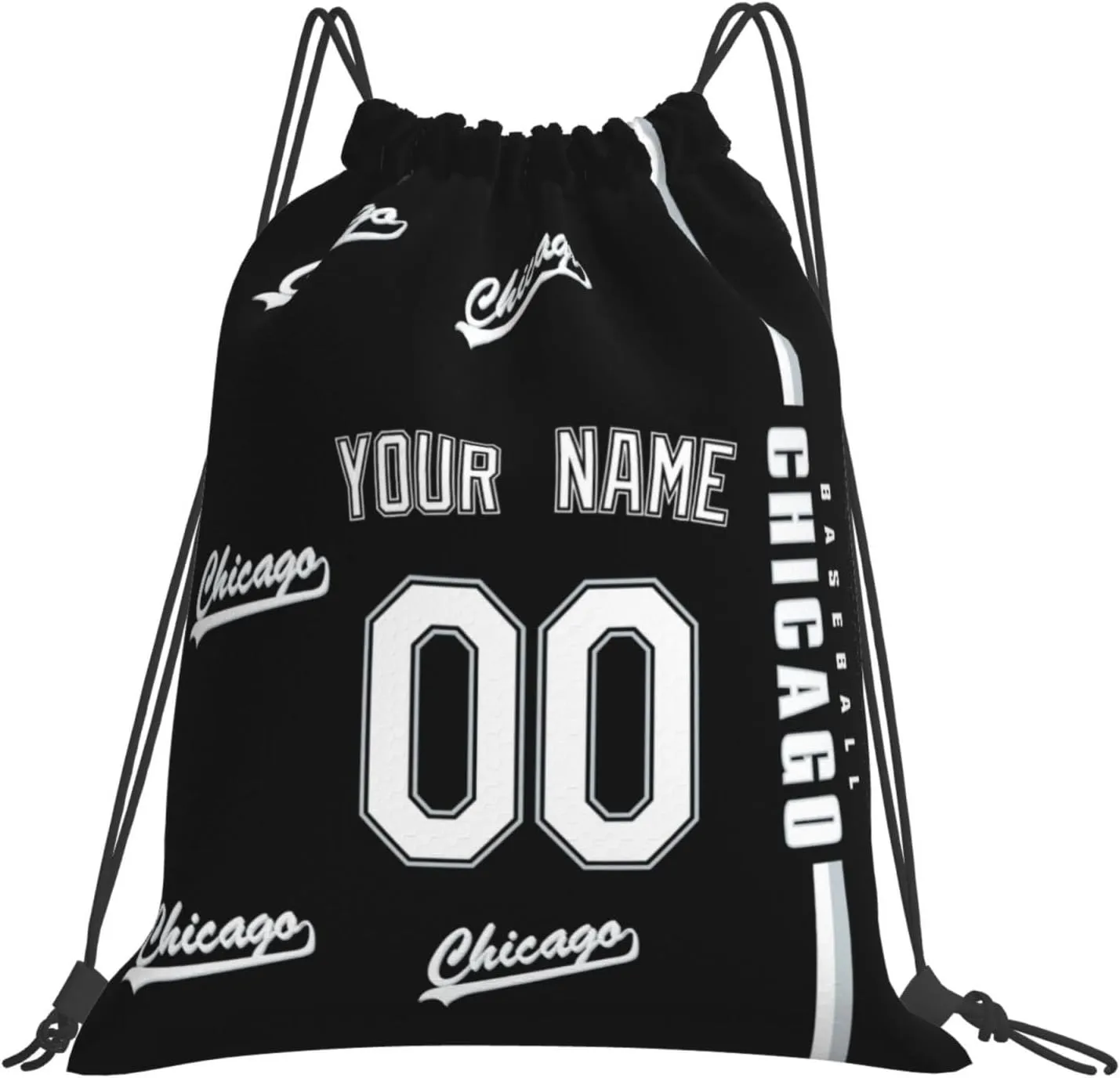 ANTKING Chicago Drawstring Bags Backpack Custom any Name and Number for Men Women Boy Gifts