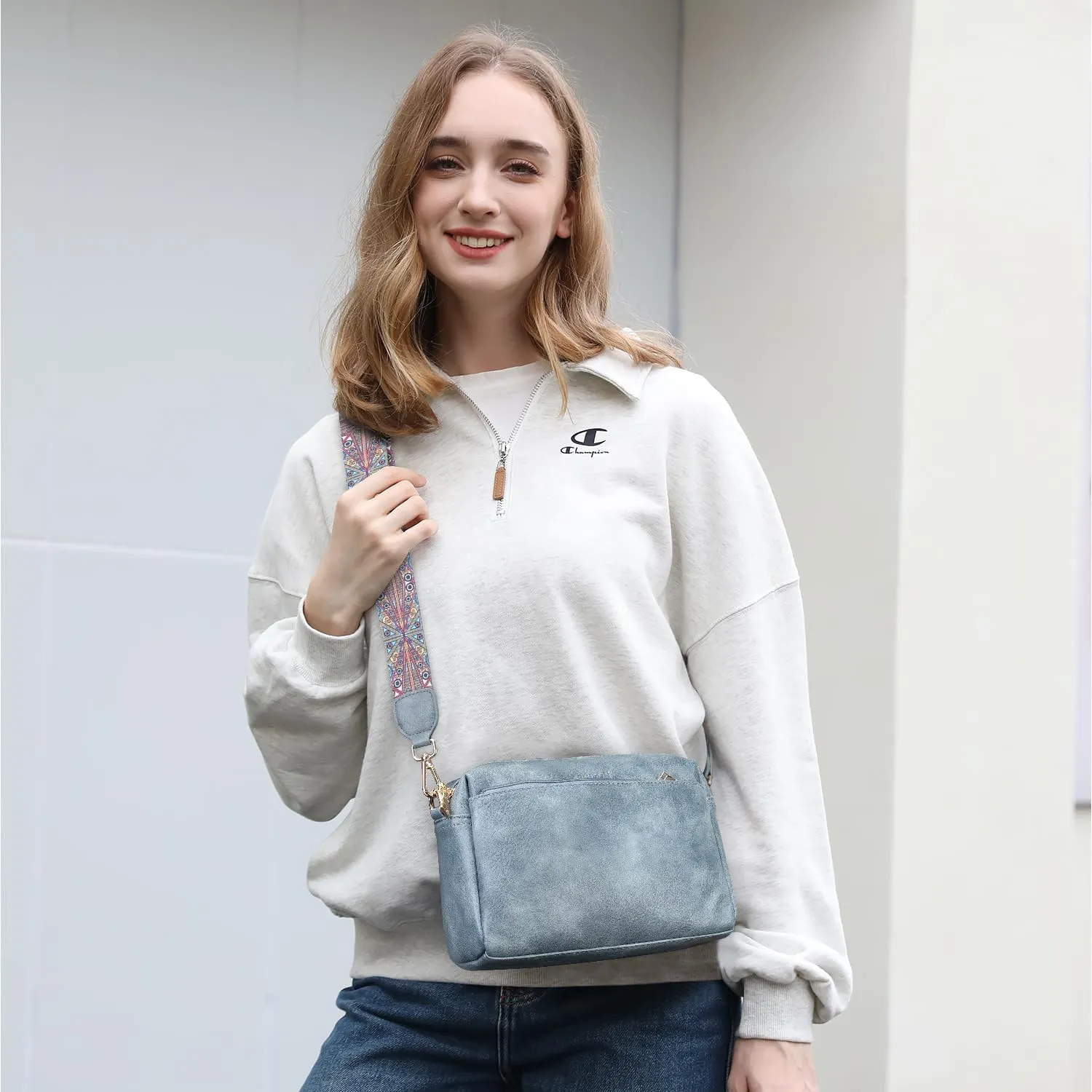 APHISON Small Crossbody Bags for Women, Triple Zip Crossbody Cell Phone Purse Shoulder Handbags with Adjustable Strap