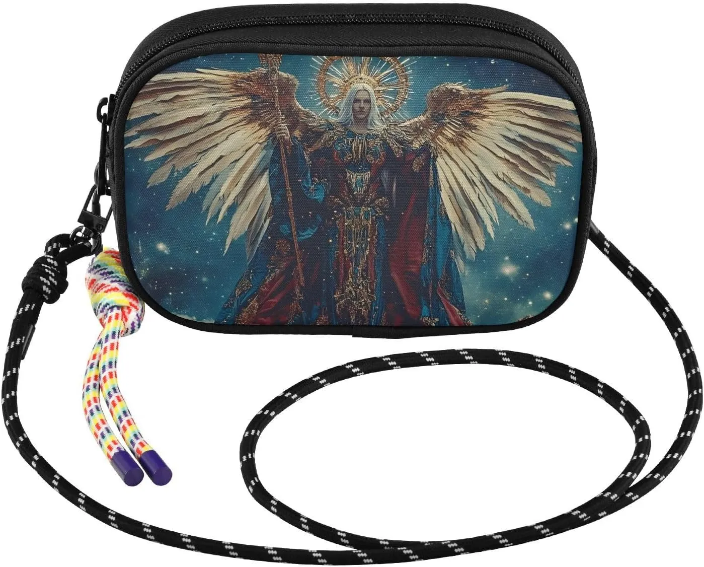 Archangel Wings Gold Crossbody Bags for Women Cell Phone Purses Women's Shoulder Handbags Wallet Purse with Adjustable Strap