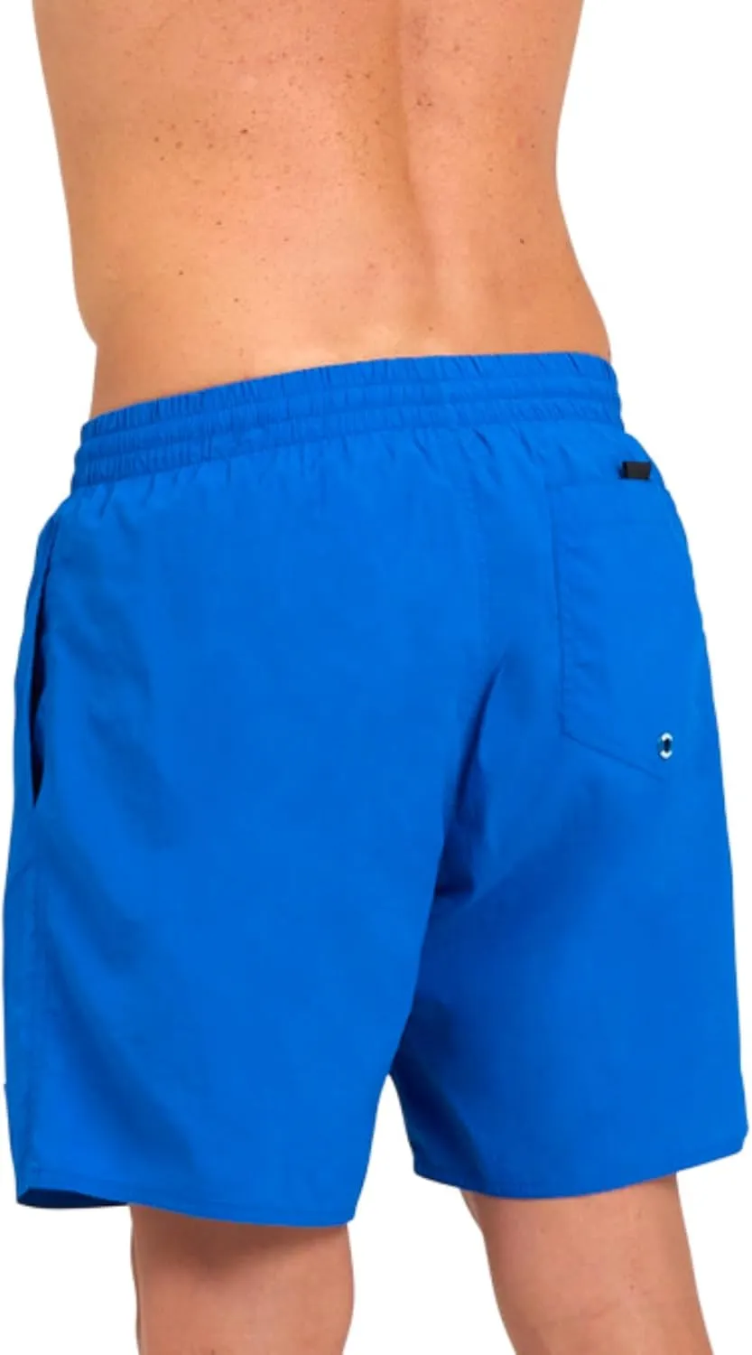 ARENA Men's Icons Solid Beach Short Boxers Swimming Bermuda with Mesh Inner Brief, Side Pockets, Pool Beach Vacation Swimsuit