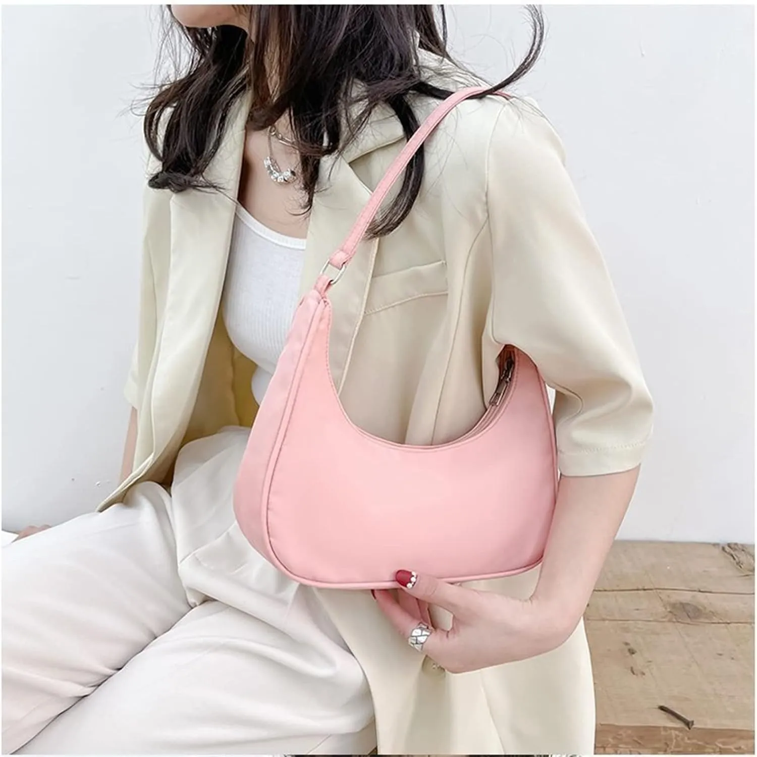 Armpit Purse Fashion Solid Color Shoulder Underarm Bags Purses Handbags Elegant Hobo Bags for Women