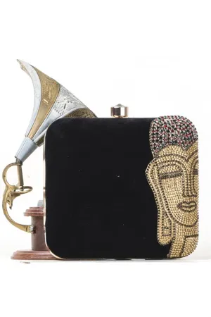 Art Silk Black Color Stunning Clutch Purses For Function
