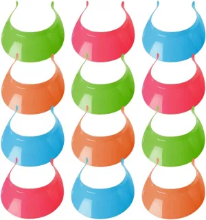ArtCreativity Neon Plastic Visors, Set of 12, Sun Visors for Kids and Adults in Assorted Neon Colors, Sun Protection Hats with a Universal Fit, Outdoor Party Favors, and Retro Costume Accessories