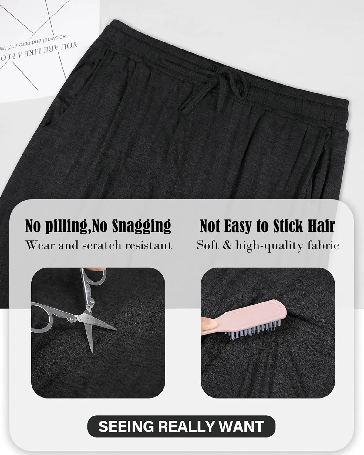 ASIMOON Sweatpants Women with Pockets Loose Lightweight Stretch Yoga Lounge Pants Comfy Drawstring Workout Jogging Pants