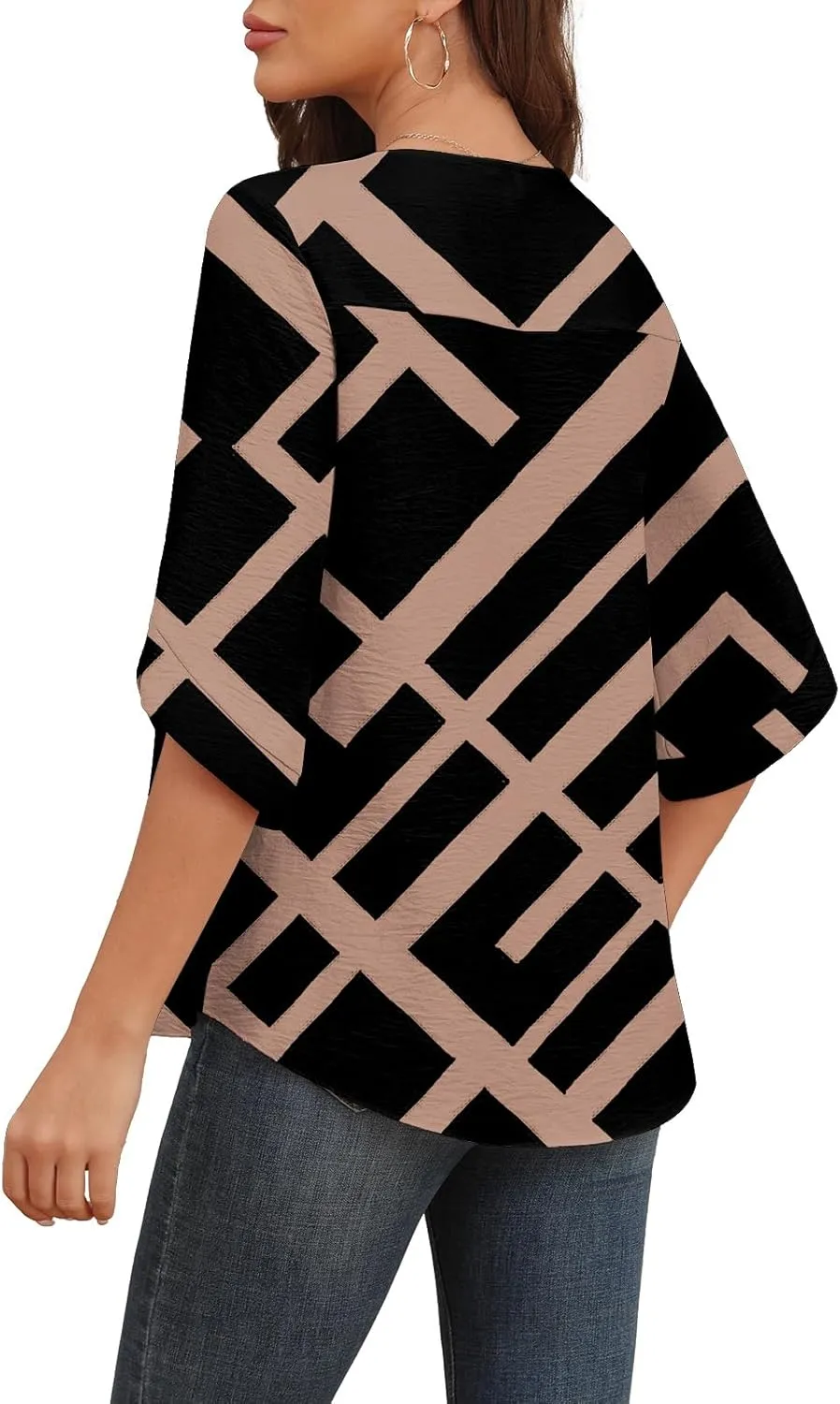 Askyes Women's 2025 Summer Chiffon Blouses Bell Short Sleeve Tshirts Casual Loose Flowy Dressy Work Tops for Leggings Blouse