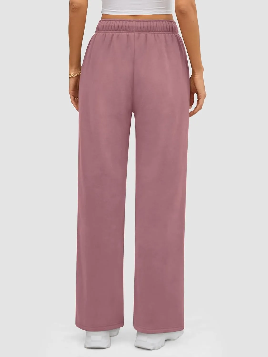 ATHMILE Womens Sweatpants 2025 Baggy Wide Fleece Lined Straight Leg Pants