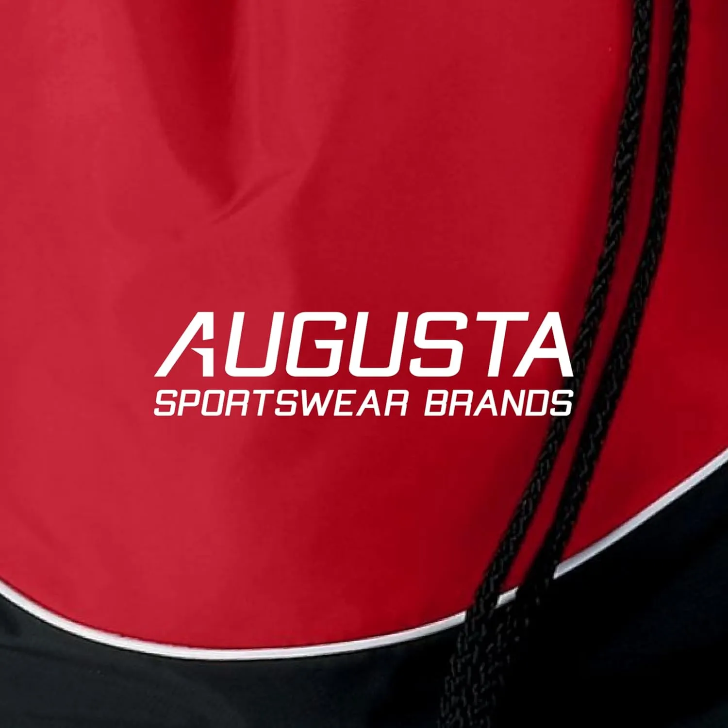 Augusta Sportswear Tri-Color Drawstring Backpack, Red/Black/White, Medium