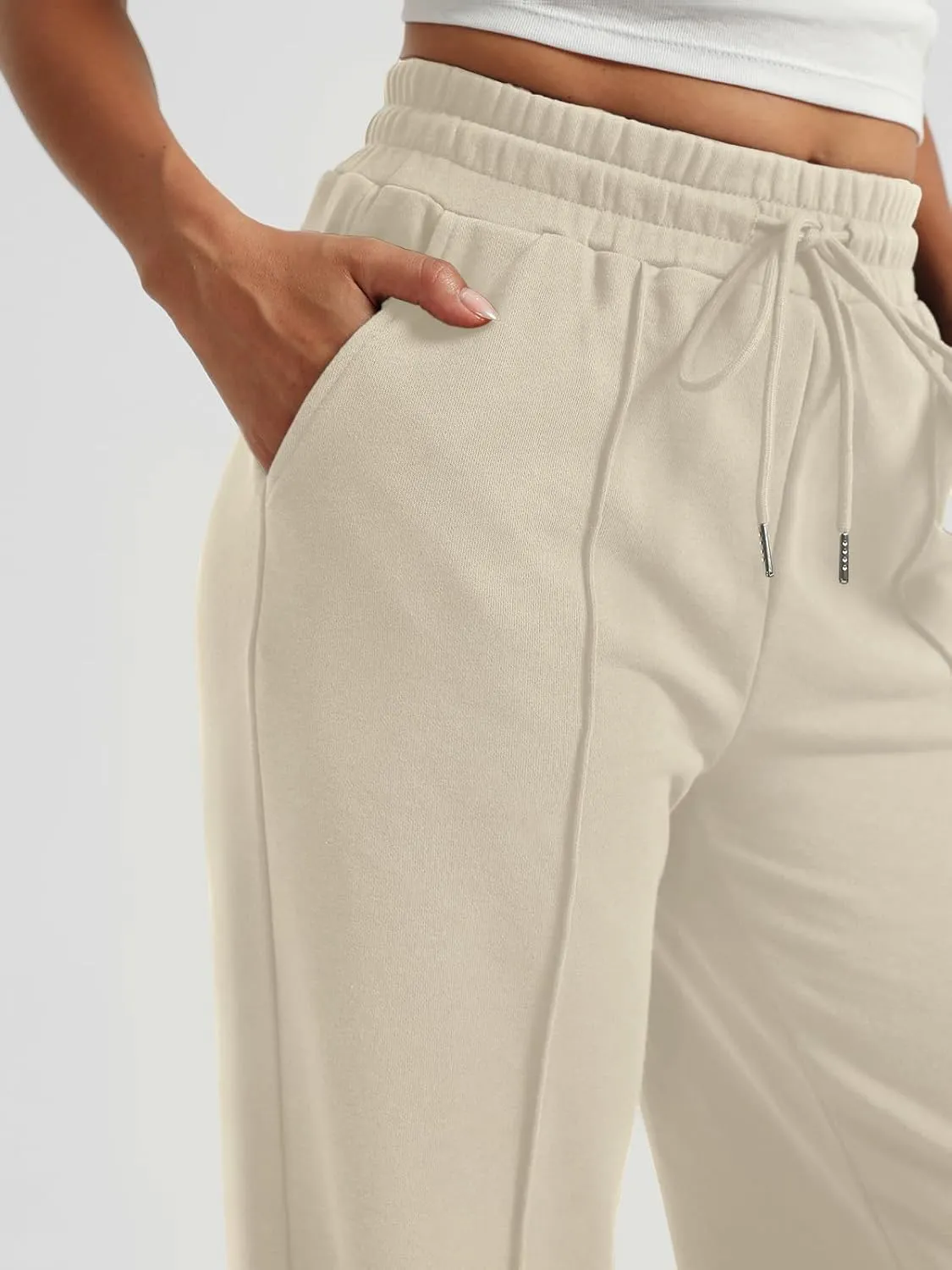 AUTOMET Womens Wide Leg Sweatpants High Waisted Baggy Pants Drawstring Athletic Joggers