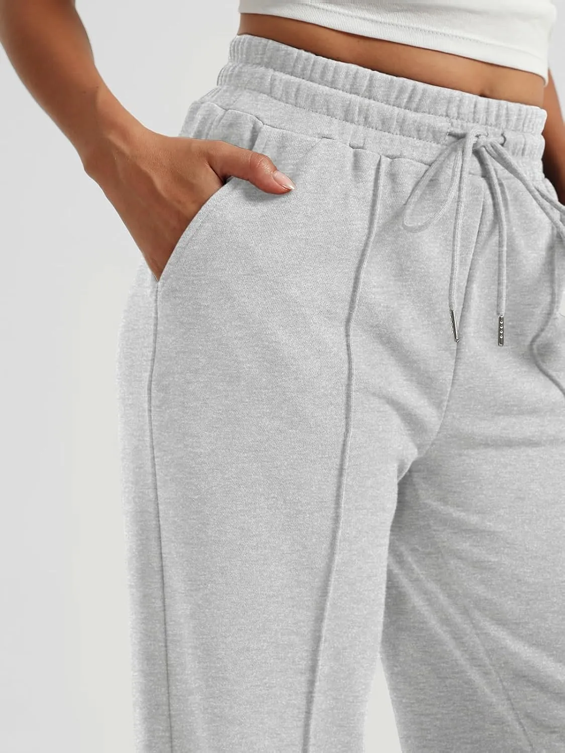 AUTOMET Womens Wide Leg Sweatpants High Waisted Baggy Pants Drawstring Athletic Joggers